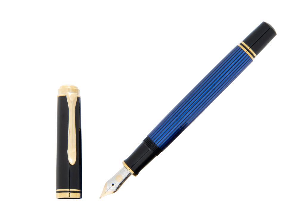 Pelikan Füllfederhalter Souverän M400 -Schwarz-Blau - 14K Gold Feder