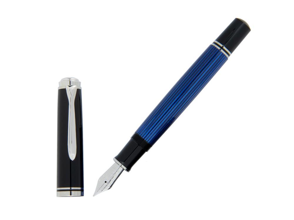 Pelikan Füllfederhalter Souverän M805 - Silber Feinarb./ Blau, 933630