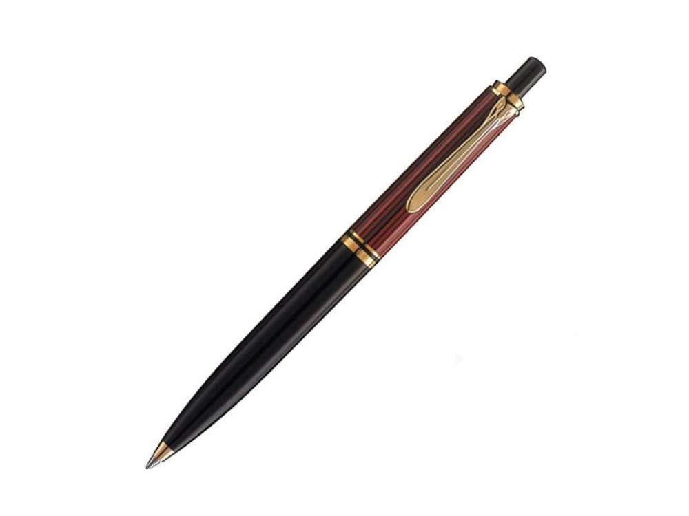 Pelikan K400 Kugelschreiber, Schwarz und rot, Vergoldete Beschläge, 925289