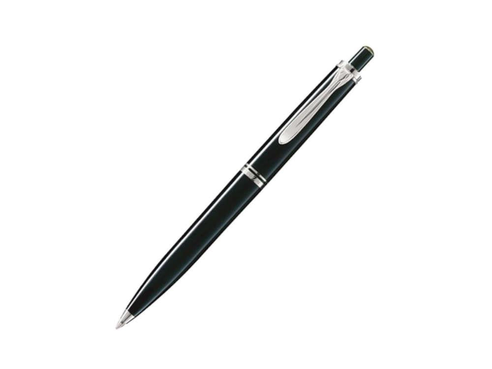 Pelikan K405 Kugelschreiber, Schwarzes Edelharz, Versilberte Beschläge, 926238