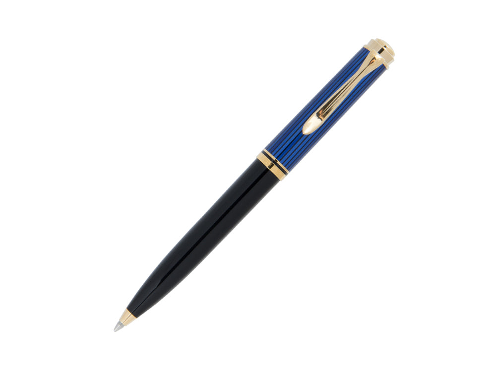 Pelikan K600 Kugelschreiber, Schwarz und blau, Vergoldete Beschläge, 988378
