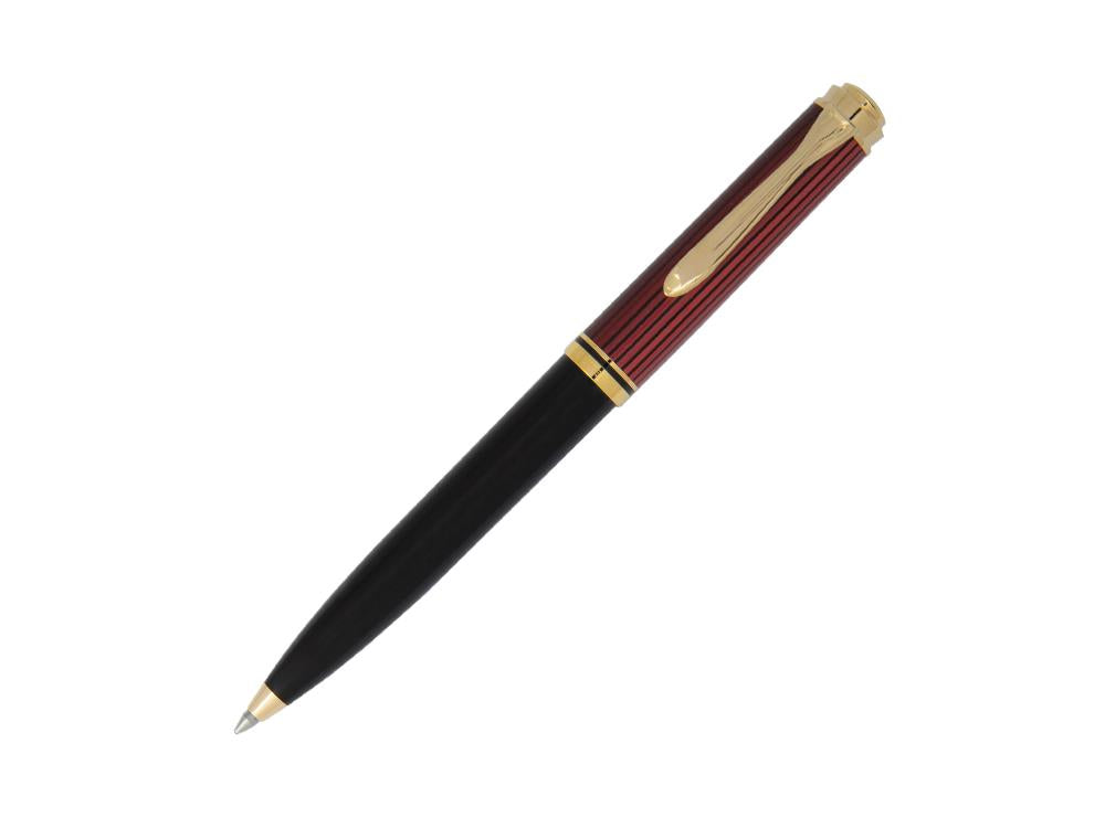 Pelikan K600 Kugelschreiber, Schwarz und rot, Vergoldete Beschläge, 928937