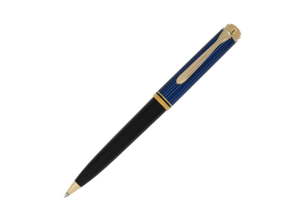 Pelikan K800 Kugelschreiber, Schwarz und blau, Vergoldete Beschläge, 987842