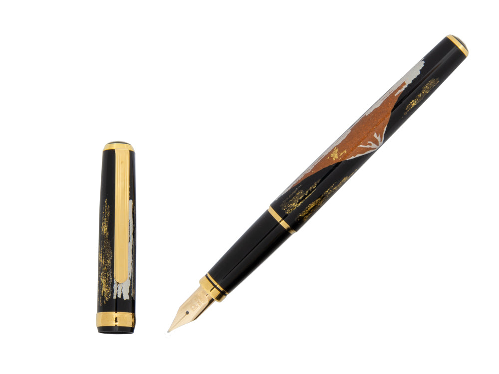 Platinum Kanazawa Maki-e Red Mt. Fuji Füllfederhalter