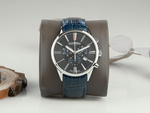 Roamer Superior Chrono Quartz Uhr, Blau, 44 mm, Lederband, 508837 41 40 05