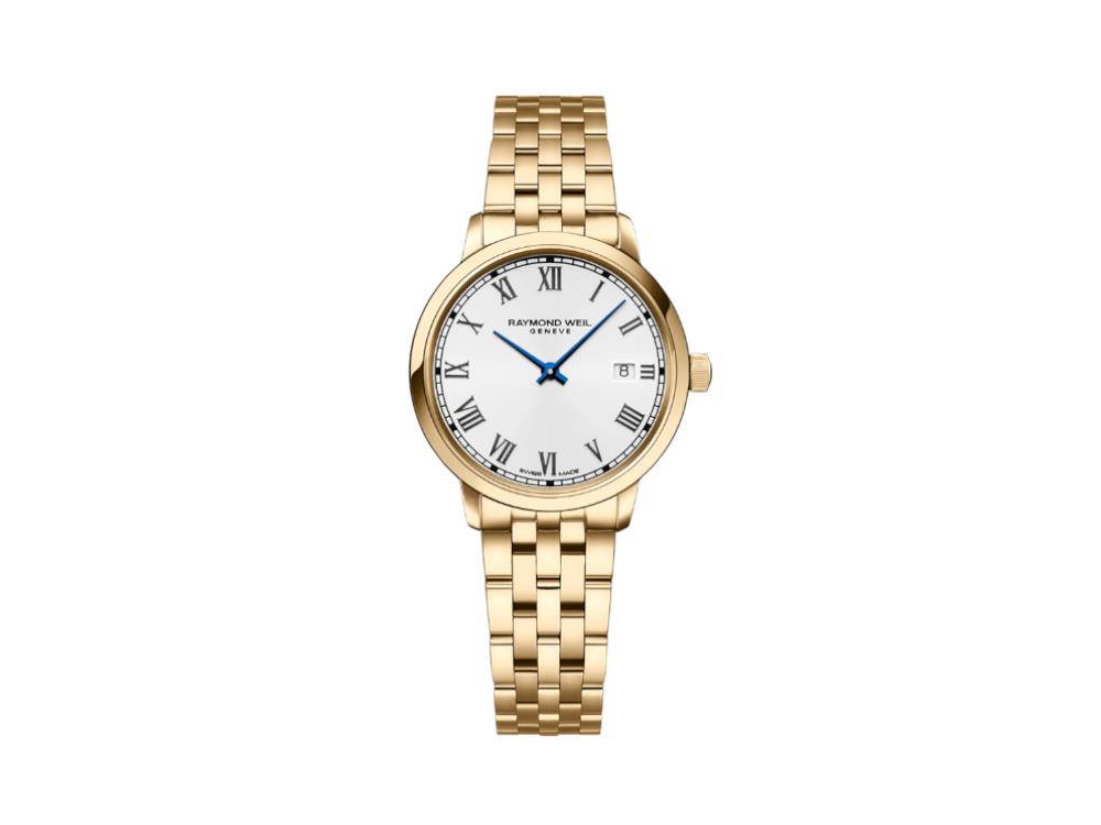 Raymond Weil Toccata Ladies Gold PVD White Quartz Uhr, 29 mm, 5985-P-00359