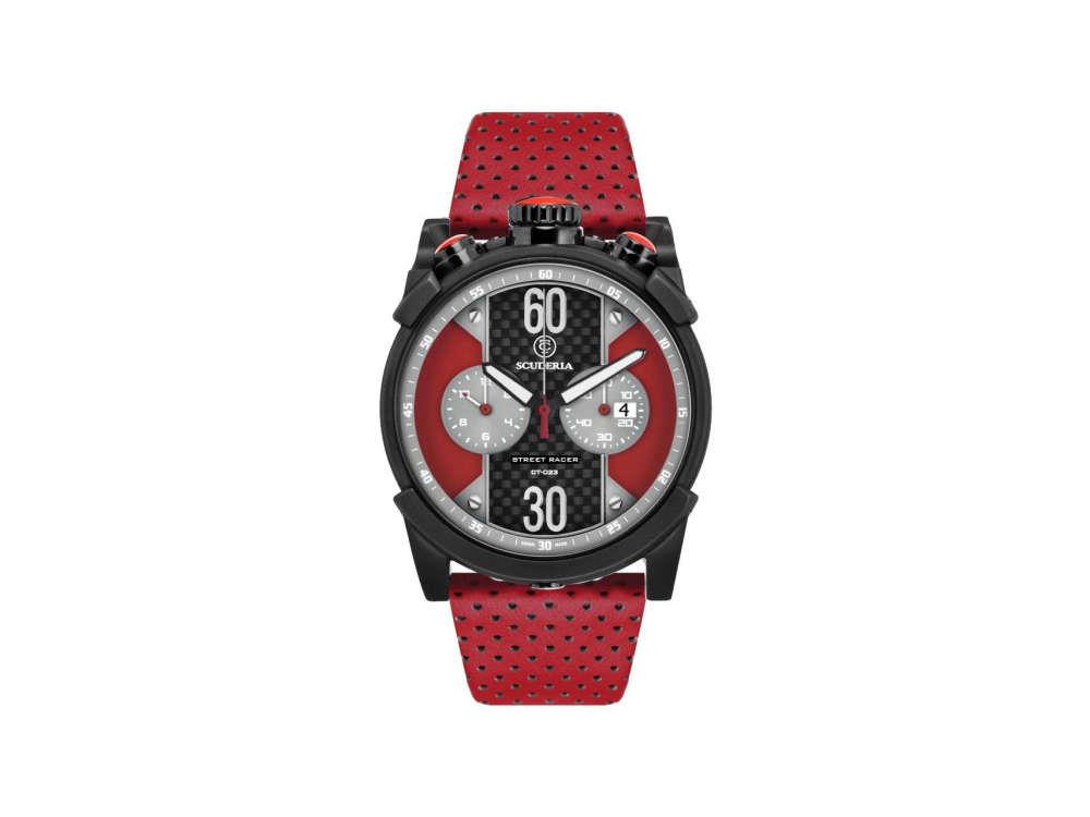 Scuderia Street Racer Quartz Uhr, Rot, 44 mm, Shapir-Glas, CS10164
