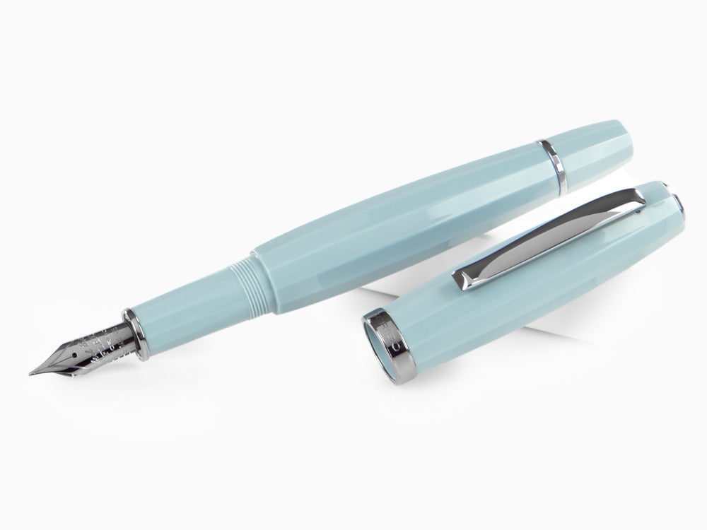 Scribo Feel Füllfederhalter, Blaues Edelharz, Ruthenium, FEEFP03RT1403