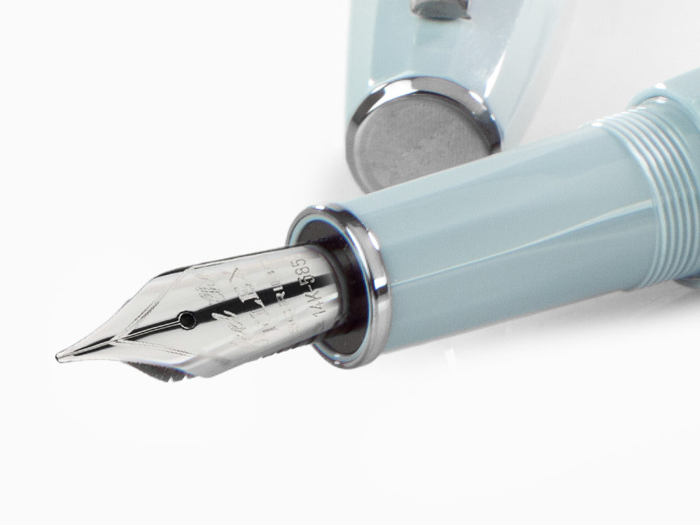 Scribo Feel Füllfederhalter, Blaues Edelharz, Ruthenium, FEEFP03RT1403