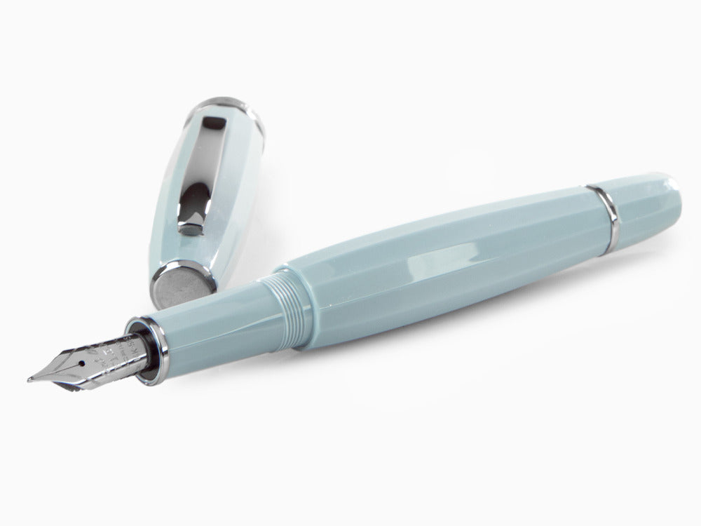Scribo Feel Füllfederhalter, Blaues Edelharz, Ruthenium, FEEFP03RT1403
