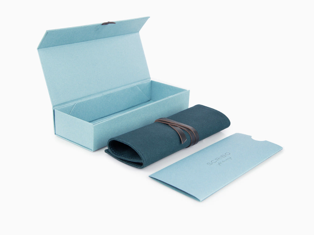 Scribo Feel Füllfederhalter, Blaues Edelharz, Ruthenium, FEEFP03RT1403