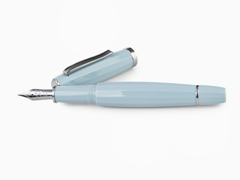 Scribo Feel Füllfederhalter, Blaues Edelharz, Ruthenium, FEEFP03RT1803