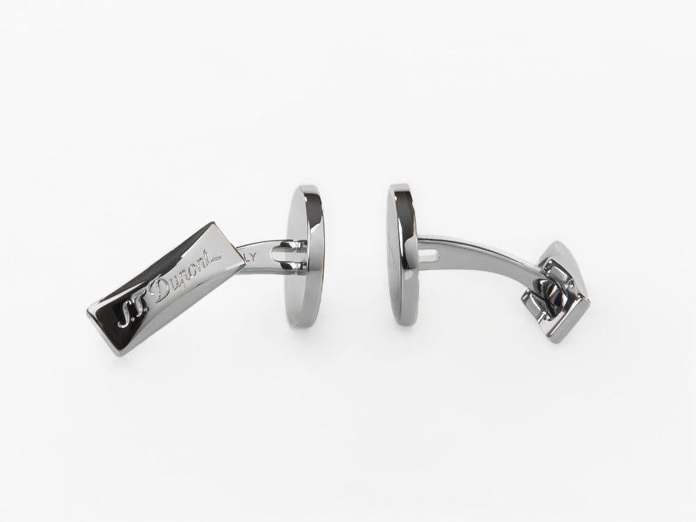 S.T. Dupont D Manschettenknöpfe, Silber, Lacquer, Schwarz, 005832
