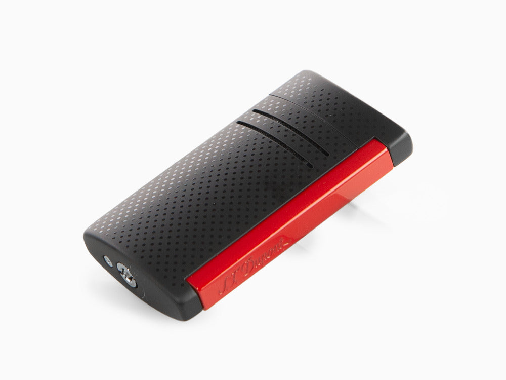 S.T. Dupont Maxijet Feuerzeug, Chrom, Rot/Schwarz, 020160N