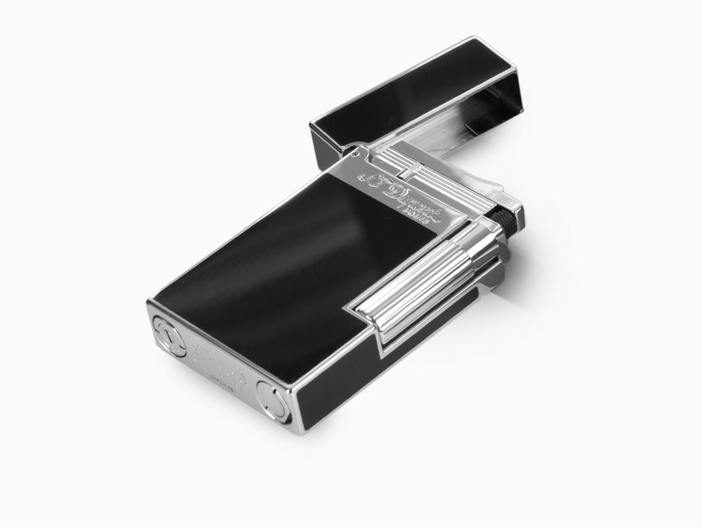 S.T. Dupont Ligne 2 Feuerzeug, Lack, Palladium Akzenten, Schwarz, 016296