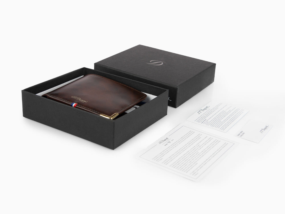 S.T. Dupont Atelier Cloudy Brieftasche, Braun, Leder, 6 Karten, 190453