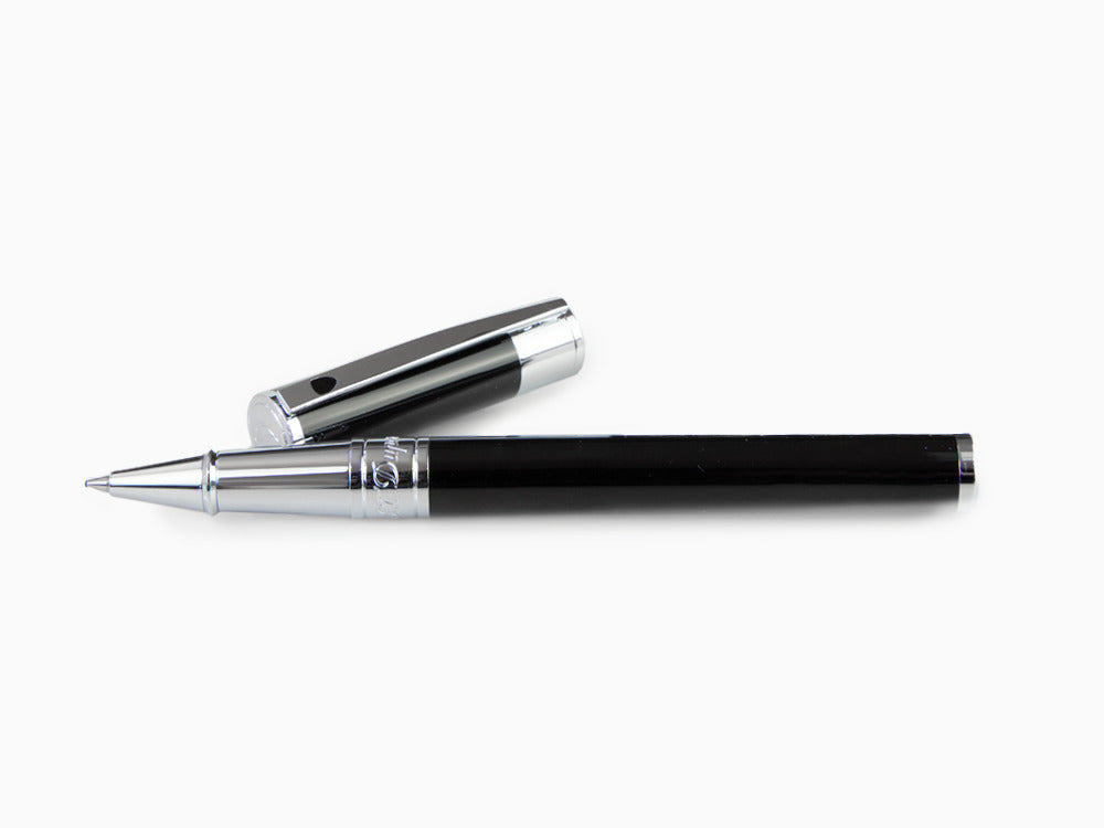 S.T. Dupont D-Initial Roller, Lack, Schwarz, Verchromte Akzente, 262200