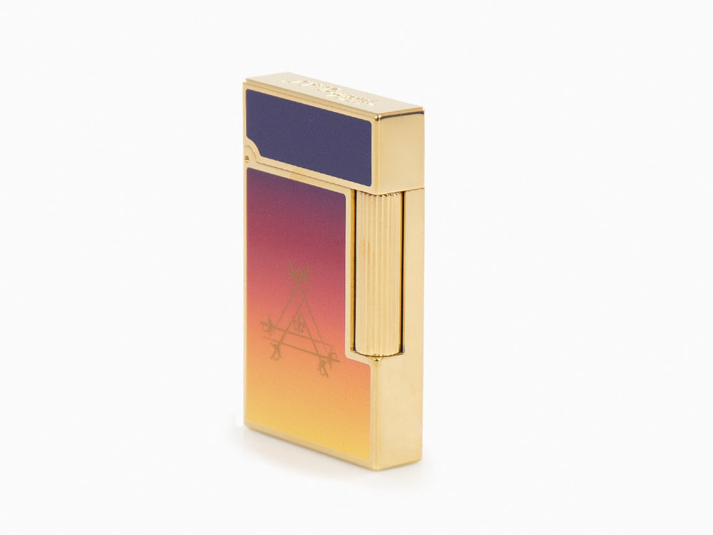 S.T. Dupont Ligne 2 Montecristo L'Aurore Feuerzeug, Vergoldet, Violett, C16034