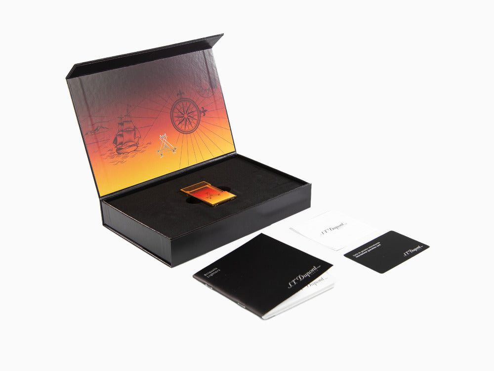 S.T. Dupont Ligne 2 Cling Montecristo, Le Crépuscule Feuerzeug, Orange, C16036