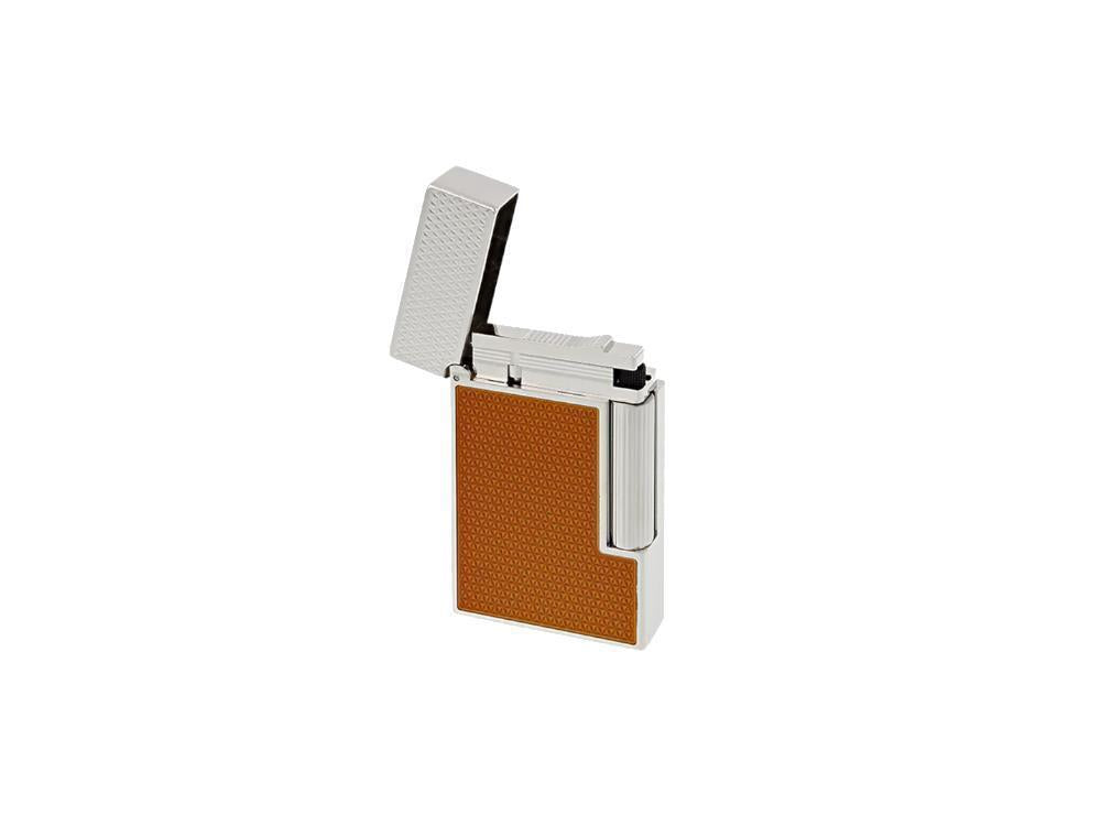 S.T. Dupont Ligne 2 Guilloche Feuerzeug, Vergoldete Beschläge, Orange, C16617