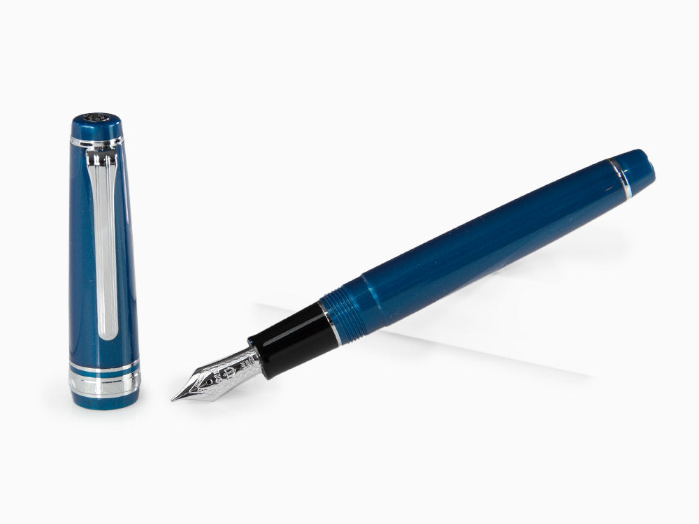 Sailor Professional Gear Slim Silver Füller, Metallic Blue, Rhodinierte