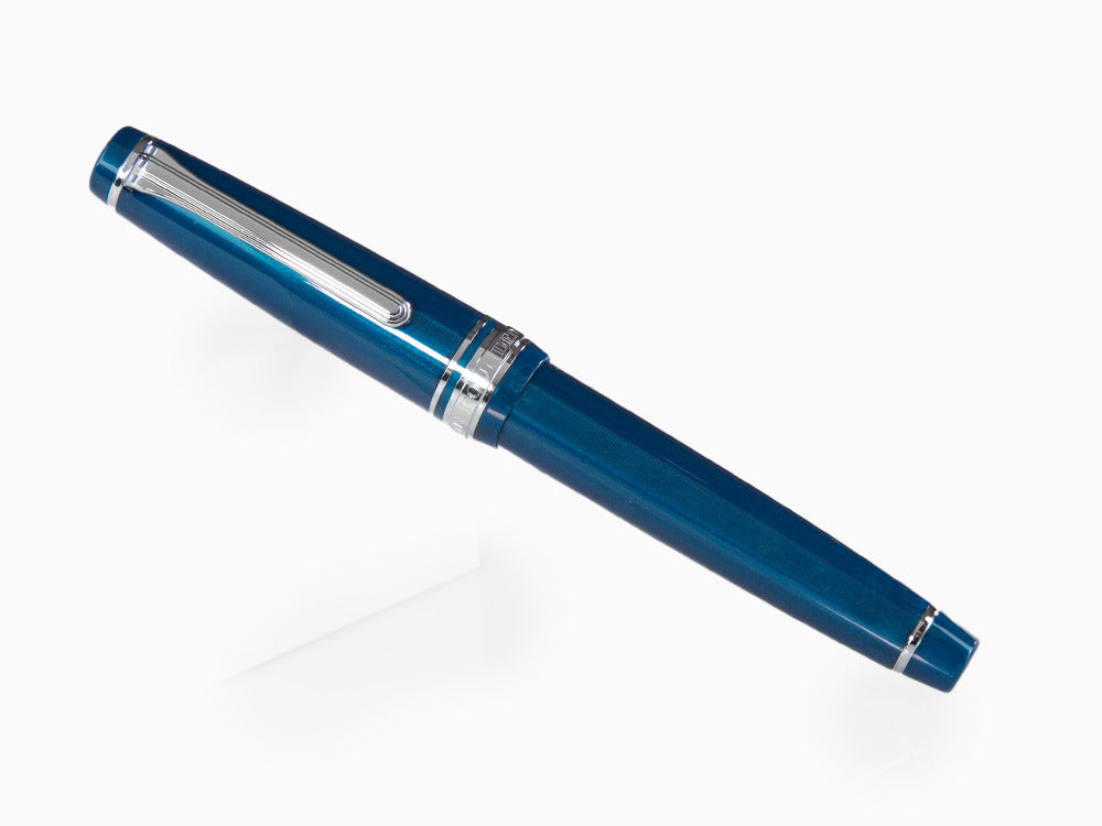 Sailor Professional Gear Slim Silver Füller, Metallic Blue, Rhodinierte