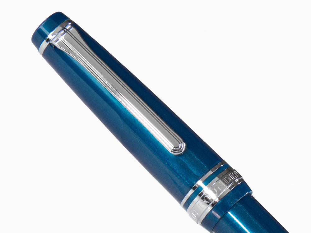 Sailor Professional Gear Slim Silver Füller, Metallic Blue, Rhodinierte