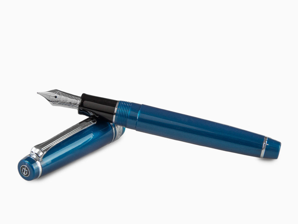 Sailor Professional Gear Slim Silver Füller, Metallic Blue, Rhodinierte