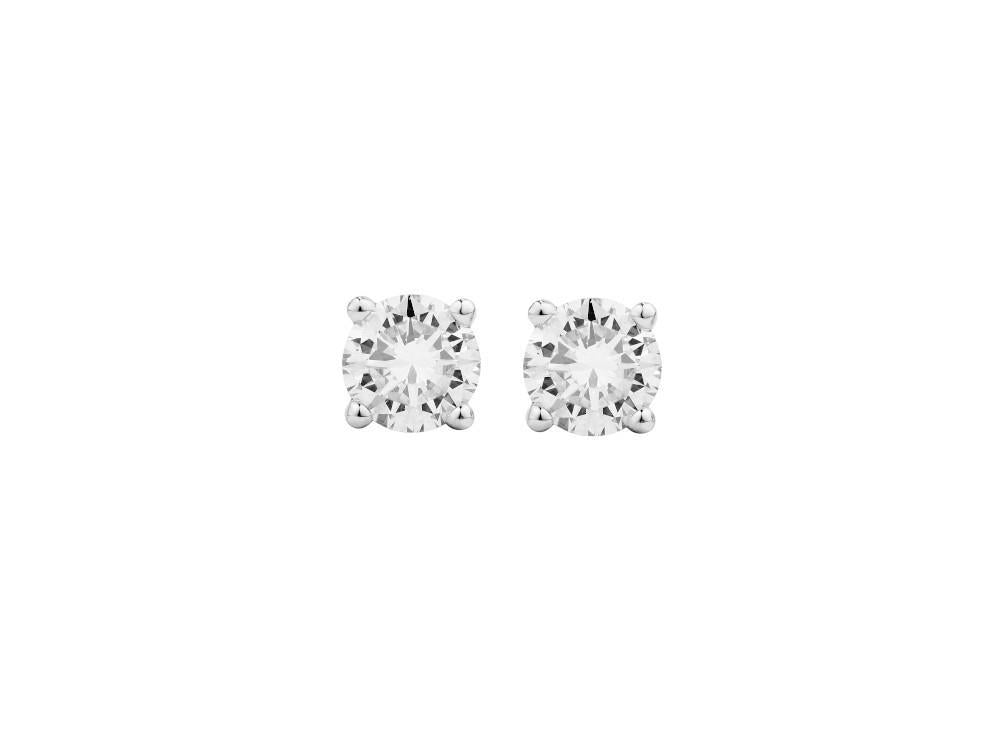 Solitario Ohrringe mit Brillantschliff aus 18K Weißgold 1.9 ct, CEW10006