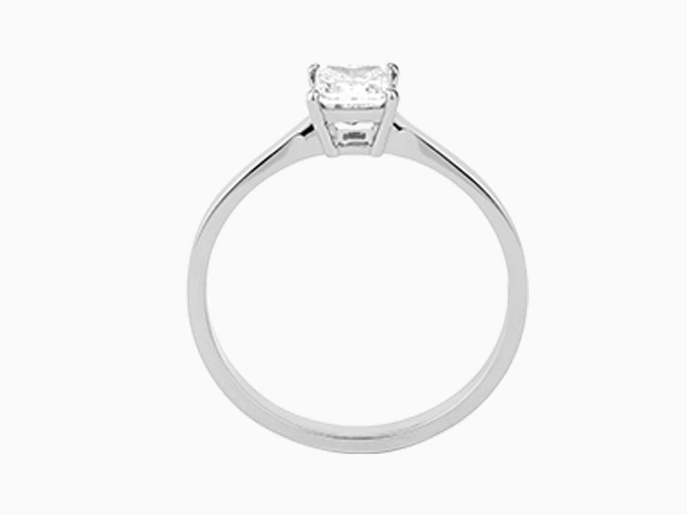 Solitario Solitärring mit Prinzessschliff 18K Weißgold 0.5 ct, CLRW10404-14