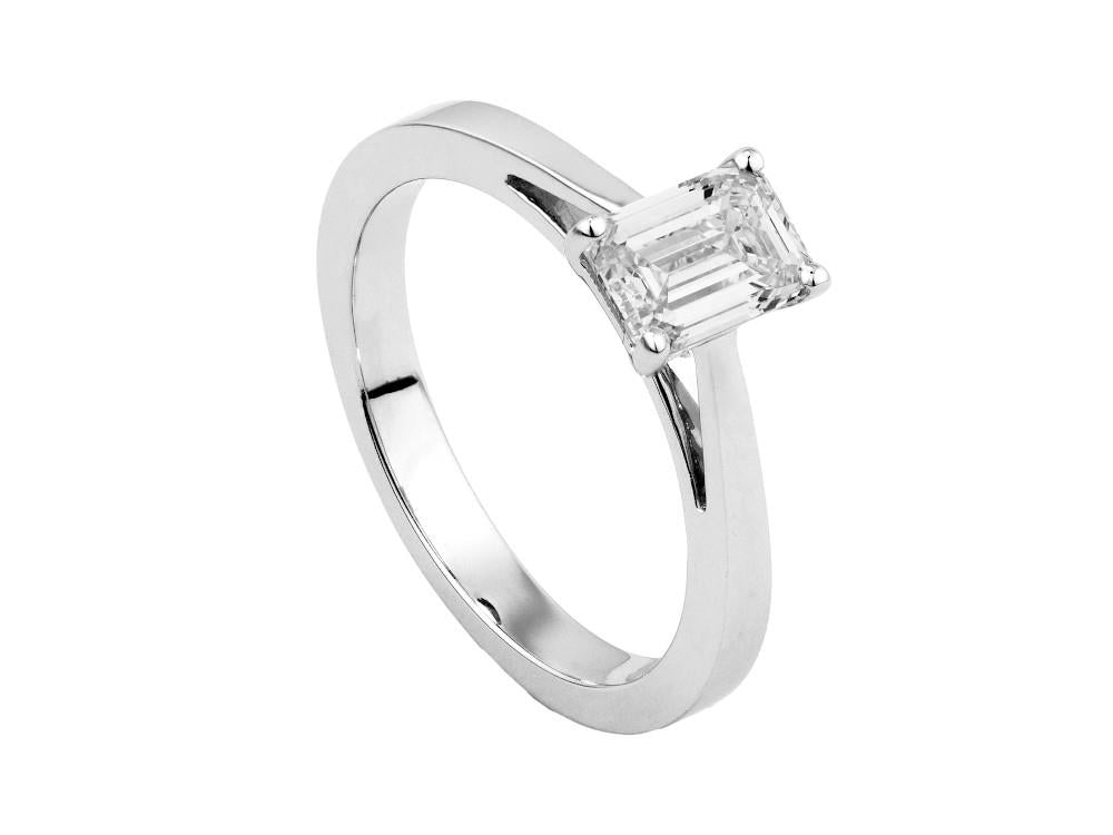 Solitario Baguette Solitärring 18K Weißgold 1 ct, CLRW10442-14