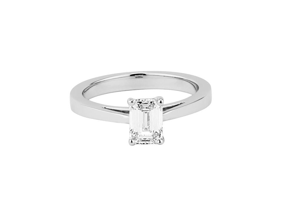 Solitario Baguette Solitärring 18K Weißgold 1 ct, CLRW10442-14