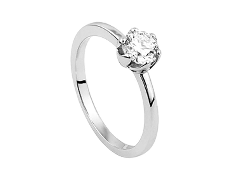Solitario Solitärring mit Brillantschliff 18K Weißgold 0.6 ct, LRW23700-14