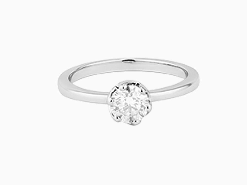 Solitario Solitärring mit Brillantschliff 18K Weißgold 0.6 ct, LRW23700-14