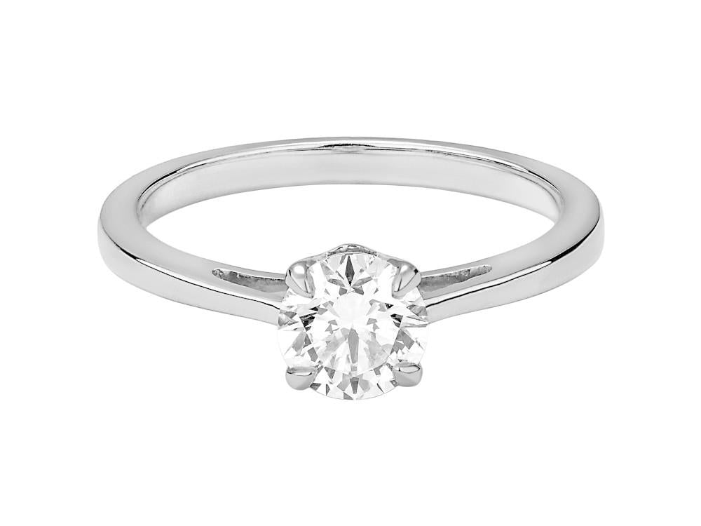 Solitär-Ring mit Brillantschliff aus 18K Weißgold 0,7 ct, LRW23703-14