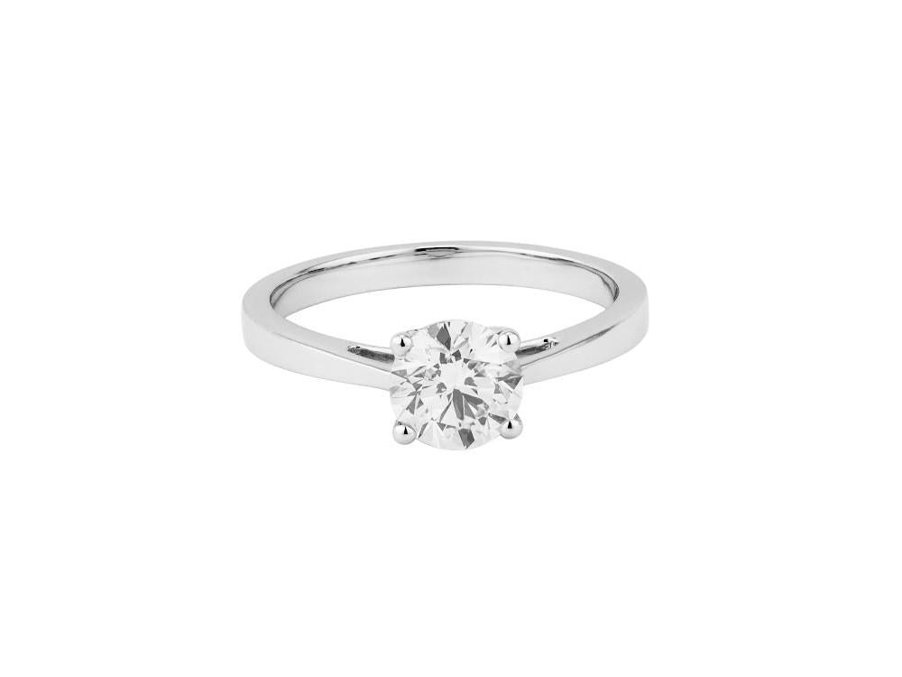 Solitario Solitärring mit Brillantschliff 18K Weißgold 0.5 ct, LRW23704-14