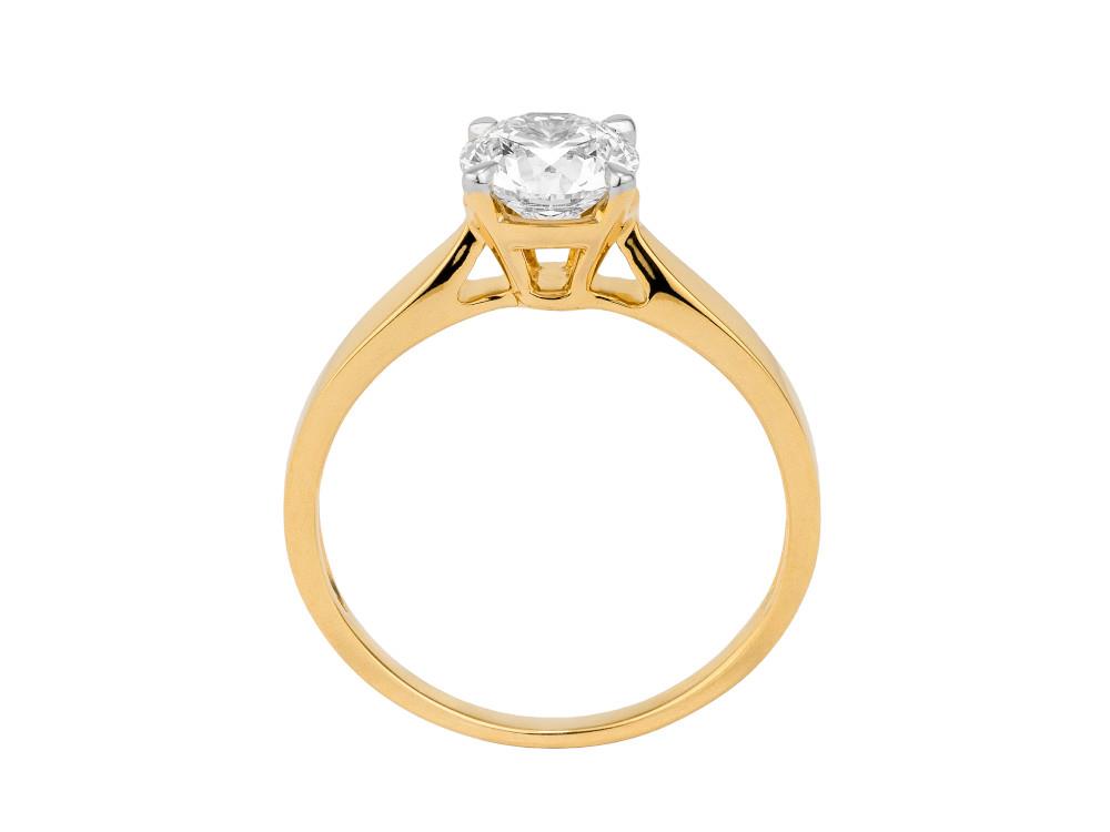 Solitario Solitärring mit Brillantschliff 18K Gold 1 ct, LRY00522-100-14