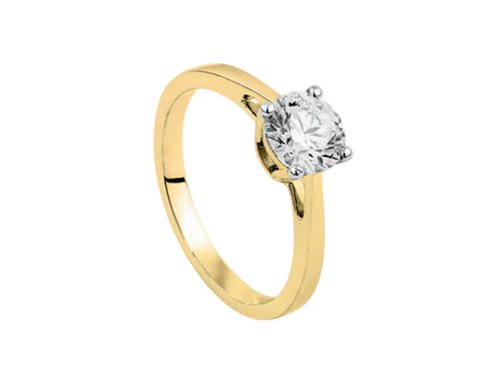 Solitario Solitärring mit Brillantschliff 18K Gold 1 ct, LRY00522-100-14