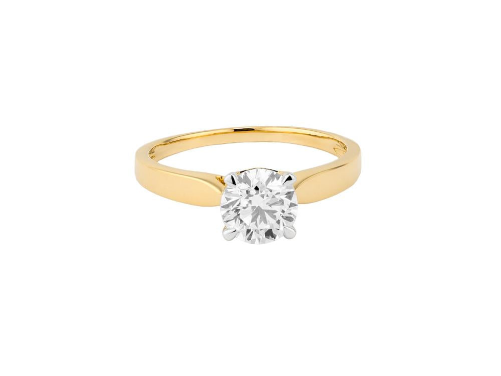 Solitario Solitärring mit Brillantschliff 18K Gold 1 ct, LRY00522-100-14