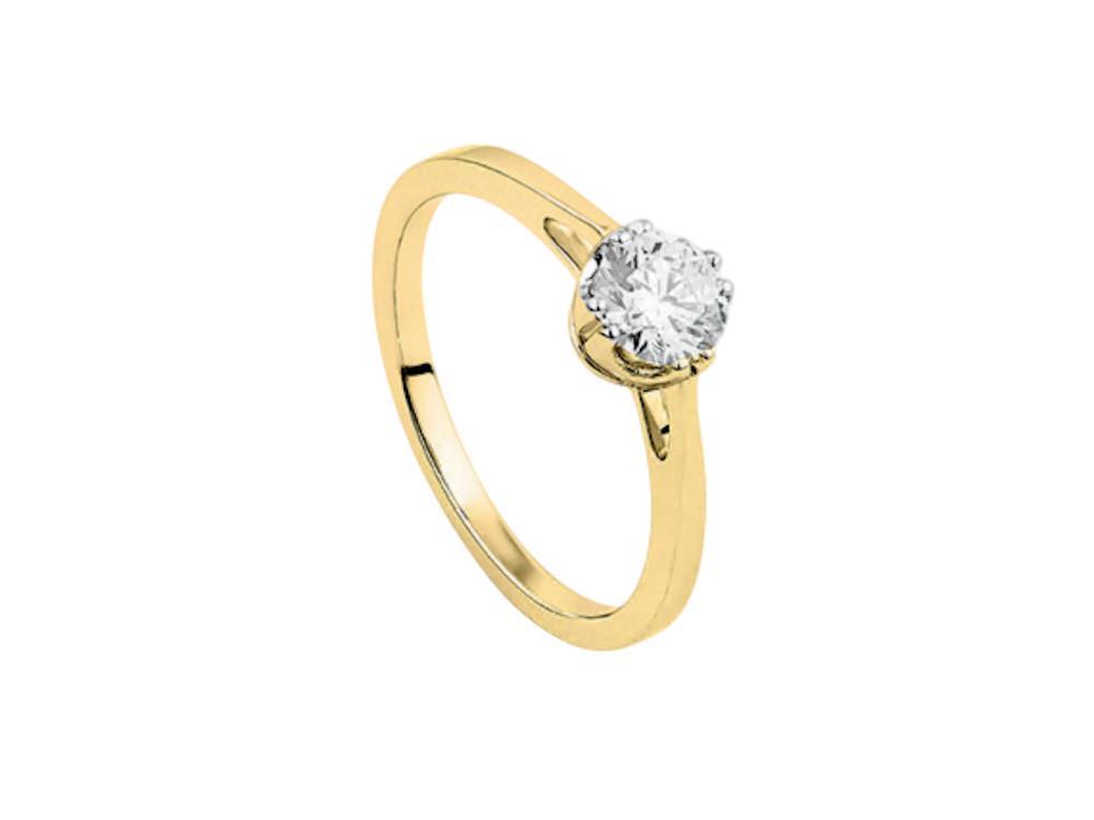 Solitario Solitärring mit Brillantschliff 18K Gold 0.5 ct, LRY00541-045-13
