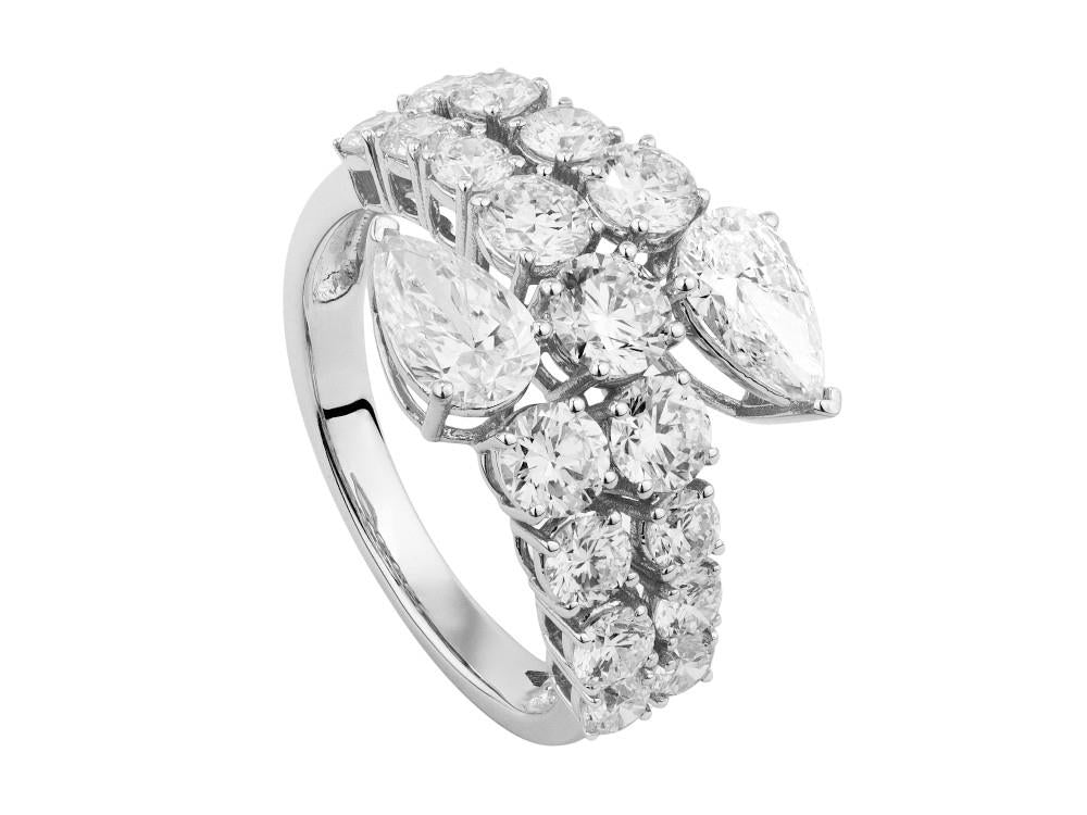 Solitario Schlangenring aus 18K Weißgold 3 ct, NLW00031-13