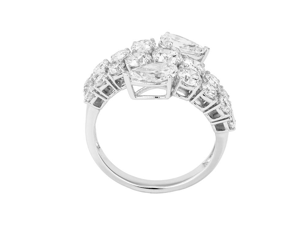 Solitario Schlangenring aus 18K Weißgold 3 ct, NLW00031-13