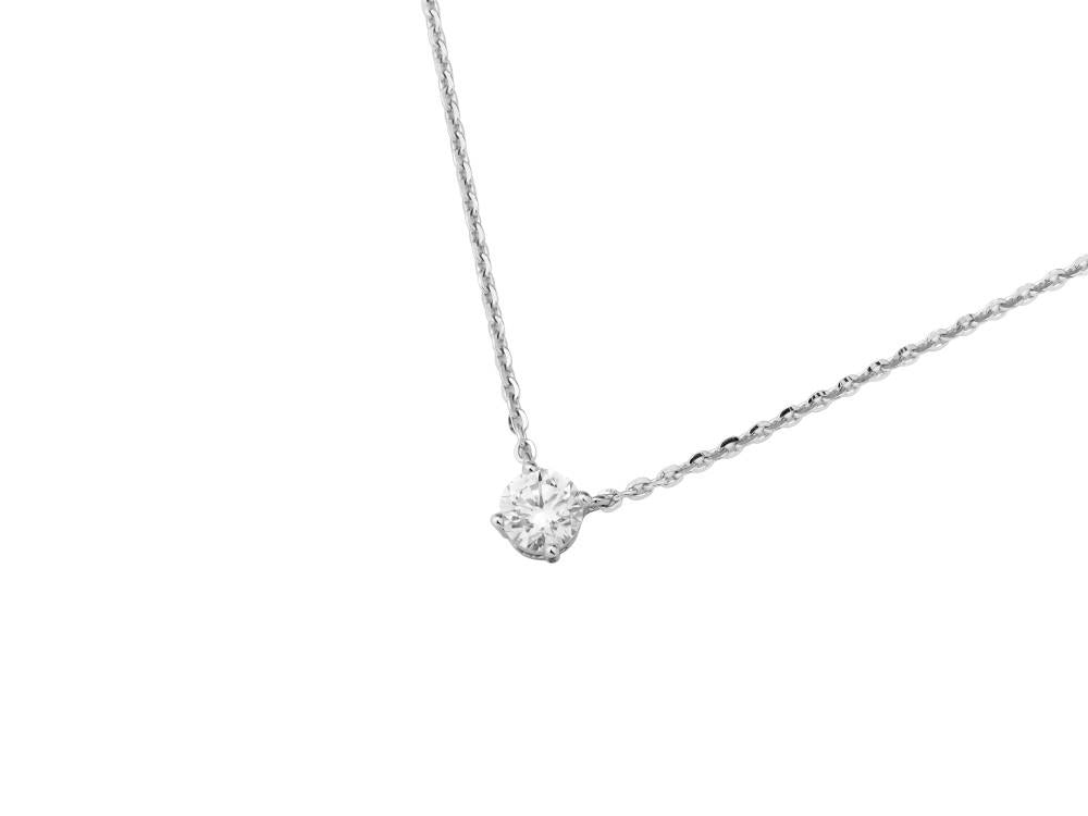 Solitario Anhänger mit Brillantschliff aus 14K Weißgold 1 ct, PSW10226