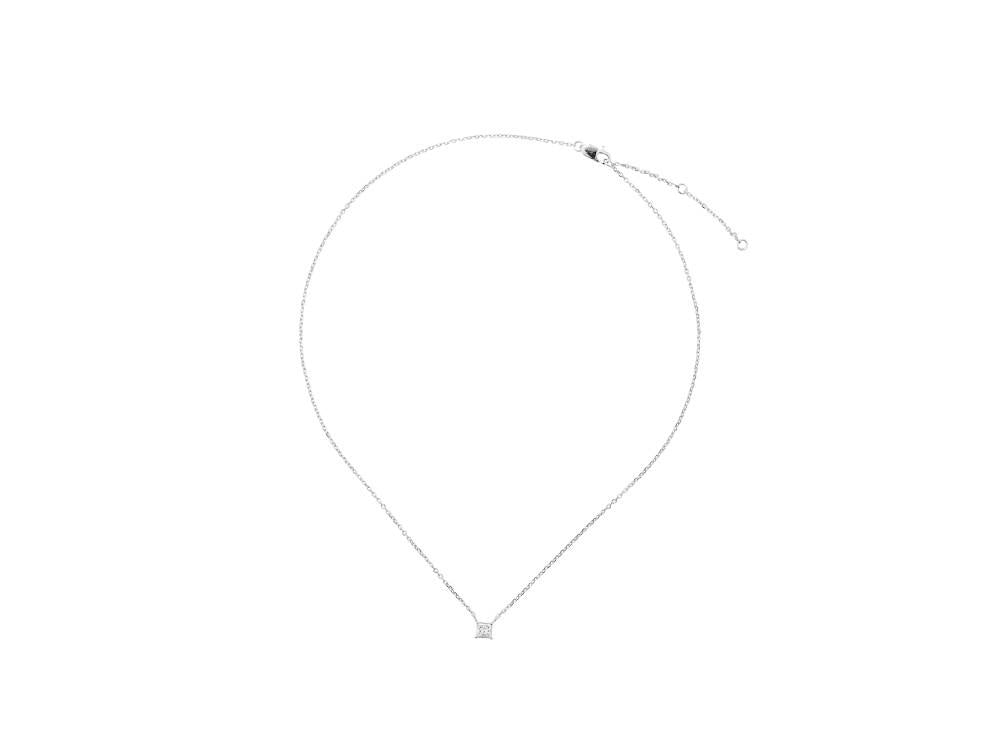 Solitario Anhänger mit Prinzessschliff aus 18K Weißgold 0.5 ct, PW11678D
