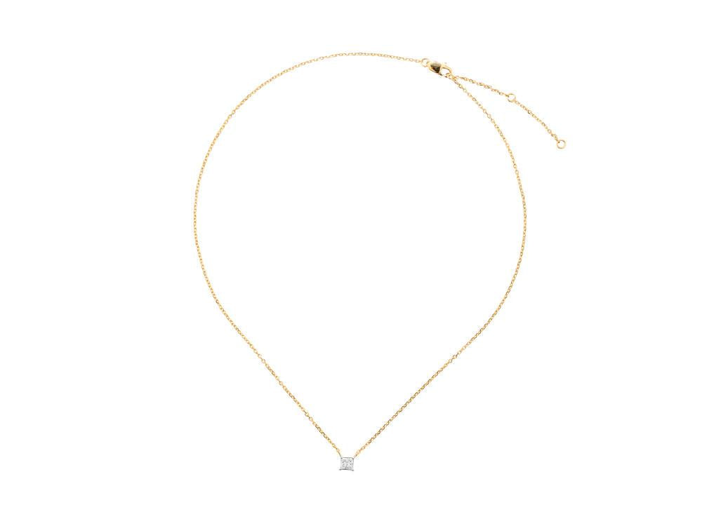 Solitario Anhänger mit Prinzessschliff aus 18K Gold 1 ct, PY11678F