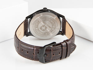 Swiss Military Hanowa Land Classic Quartz Uhr, Schwarz, Lederband, 6-4303.13.007