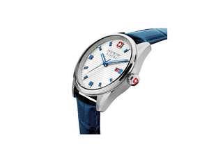 Swiss Military Hanowa Land Roadrunner Quartz Uhr, Weiss, Lederband, SMWGB2200103