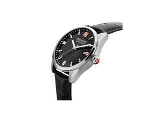 Swiss Military Hanowa Land Roadrunner Quartz Uhr, Grau, Lederband, SMWGB2200104