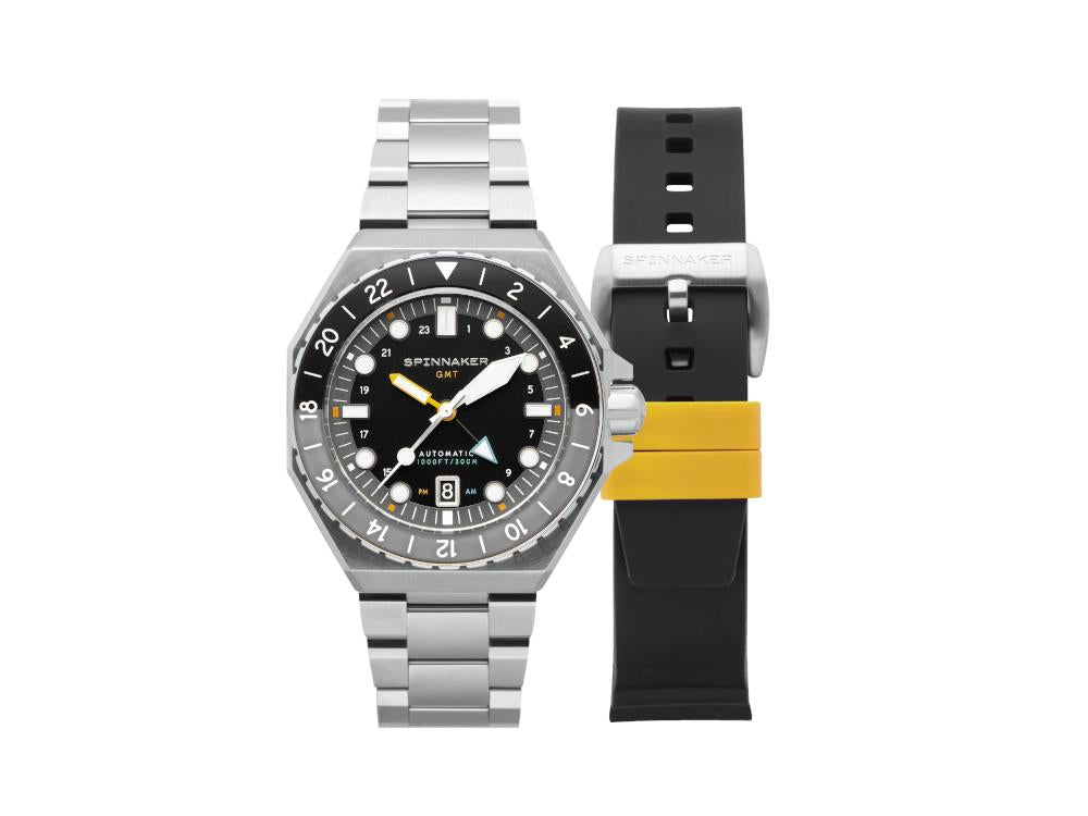 Spinnaker Dumas GMT Automatik Harbour Grey Uhr, Schwarz, 44 mm, SP-5119-11