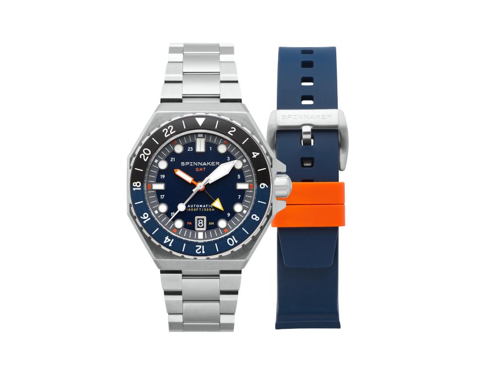 Spinnaker Dumas GMT Navy Black Automatik Uhr, Blau, 44 mm, 30 atm, SP-5119-22